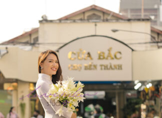 Thần thái ngút ngàn khi chụp ảnh nghệ thuật với hoa loa kèn Chụp ảnh áo dài với hoa loa kèn