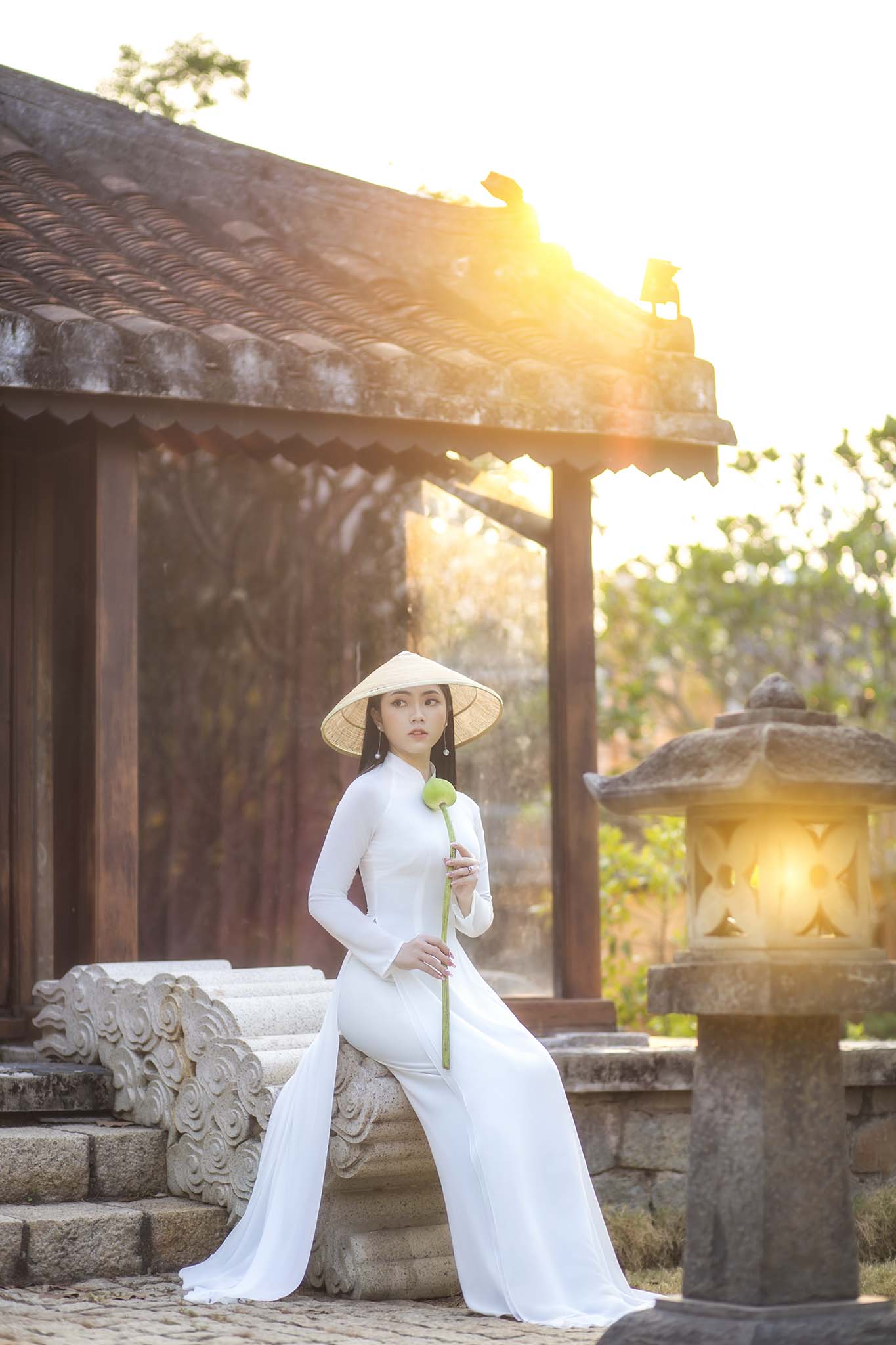 Chụp ảnh chân dung áo dài Tết Bính Ngọ phong cách truyền thống