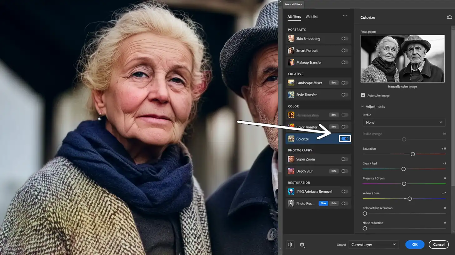 Phục chế ảnh cũ bằng Photoshop với Neural Filters AI (5)